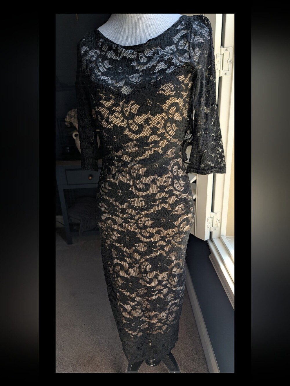 Black Lace Sheath Dress - Elegant Women's Dress
